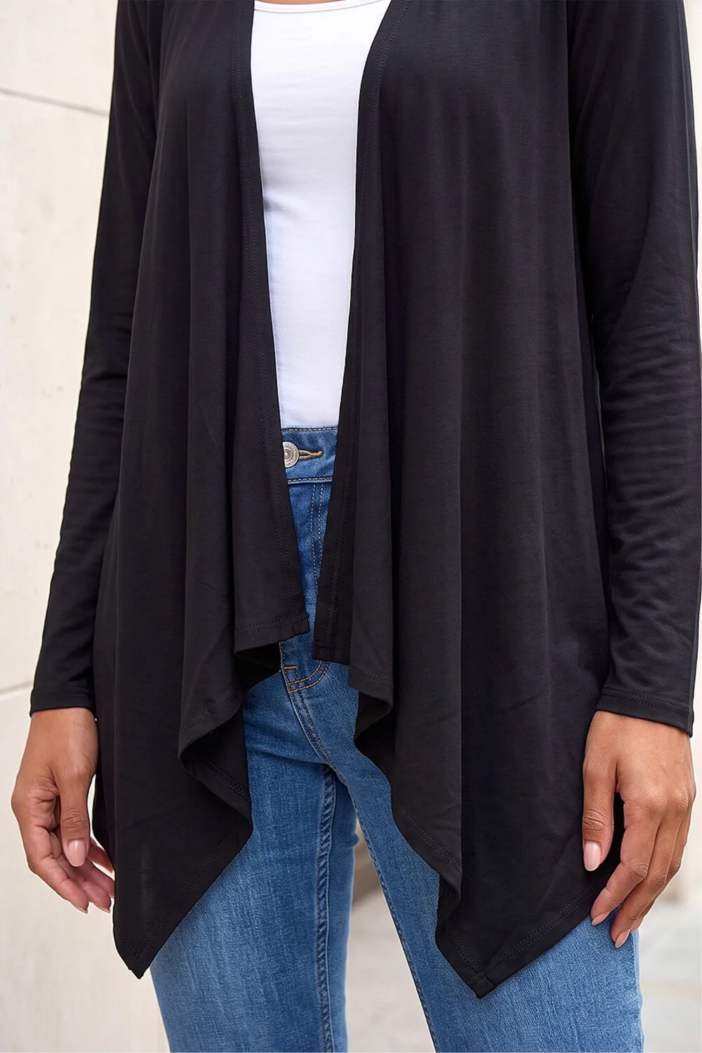 Roman Black Waterfall Front Jersey Cardigan - 14 Image 4