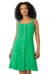 Roman Petite Green Petite Button Front Pocket Dress - 24 Image 1