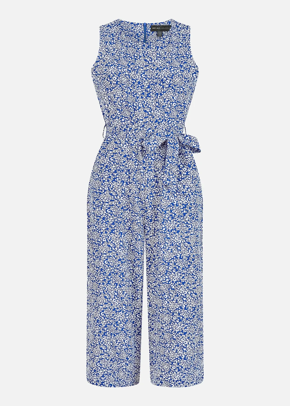 Mela Blue Ditsy Floral Print Culotte Jumpsuit - 6 Image 3