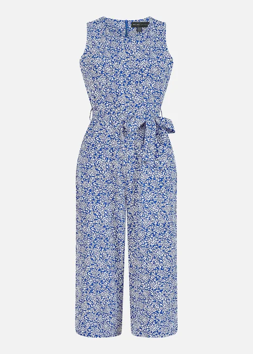 Mela Blue Ditsy Floral Print Culotte Jumpsuit - 6 Image 3