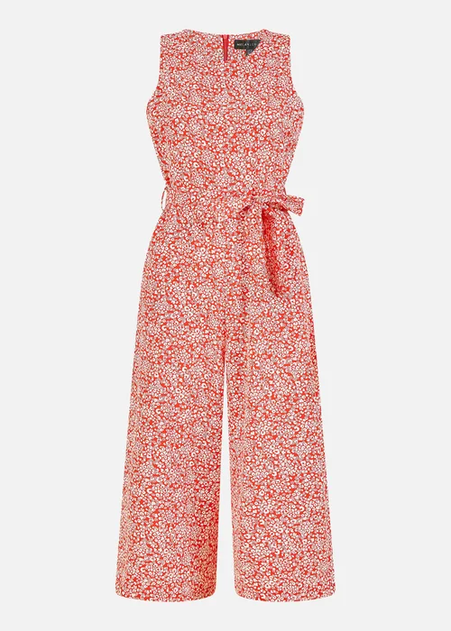 Mela Red Ditsy Floral Print Culotte Jumpsuit - 6 Image 3