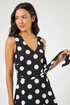 Roman Black Spot Print Frill Hem Wrap Midi Dress - 24 Image 4