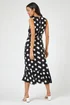 Roman Black Spot Print Frill Hem Wrap Midi Dress - 24 Image 2