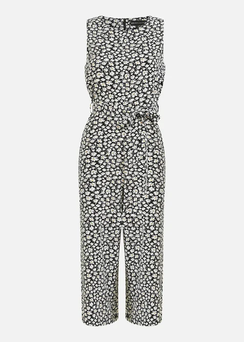 Mela Black Ditsy Daisy Culotte Jumpsuit - 6 Image 3