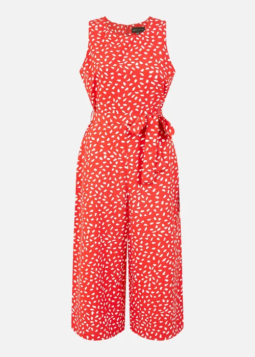 Mela Red Dash Print Culotte Jumpsuit - 6 Image 3