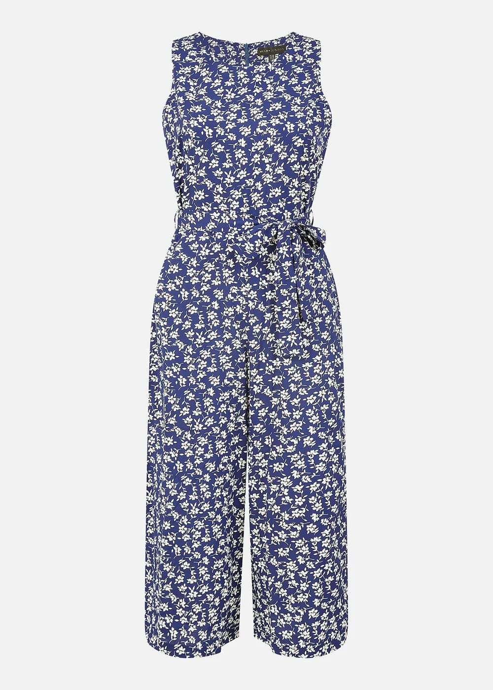 Mela Navy Ditsy Print Culotte Jumpsuit - 6 Image 3