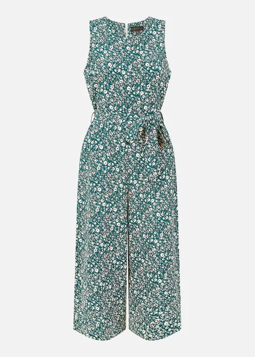 Mela Green Ditsy Print Culotte Jumpsuit - 8 Image 3