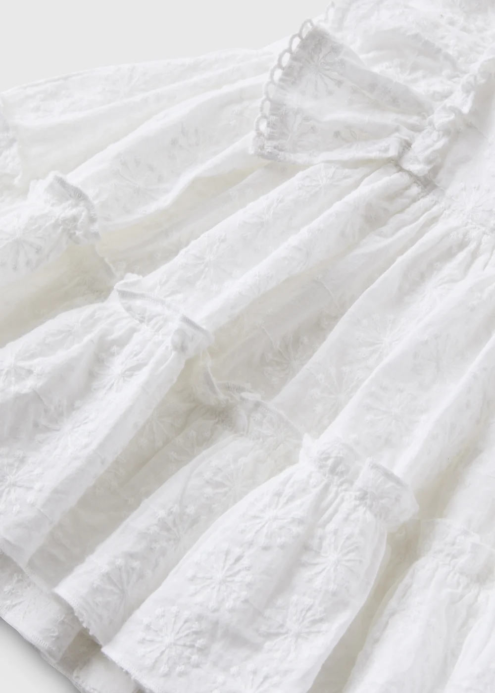Baby White Frill Schiffli Dress (Newborn-23mths) - Age 0 - 3 Months Image 2