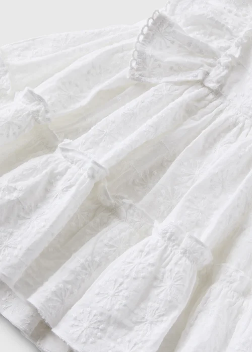 Baby White Frill Schiffli Dress (Newborn-23mths) - Age 0 - 3 Months Image 2