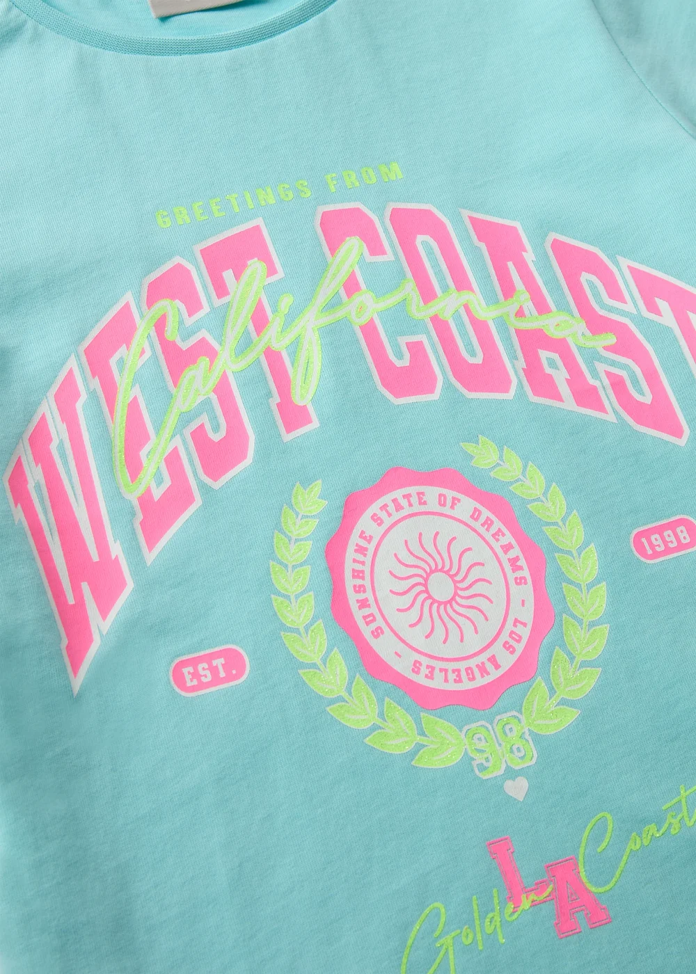 Girls Blue West Coast T-Shirt (7-13yrs) - Age 7 Years Image 2