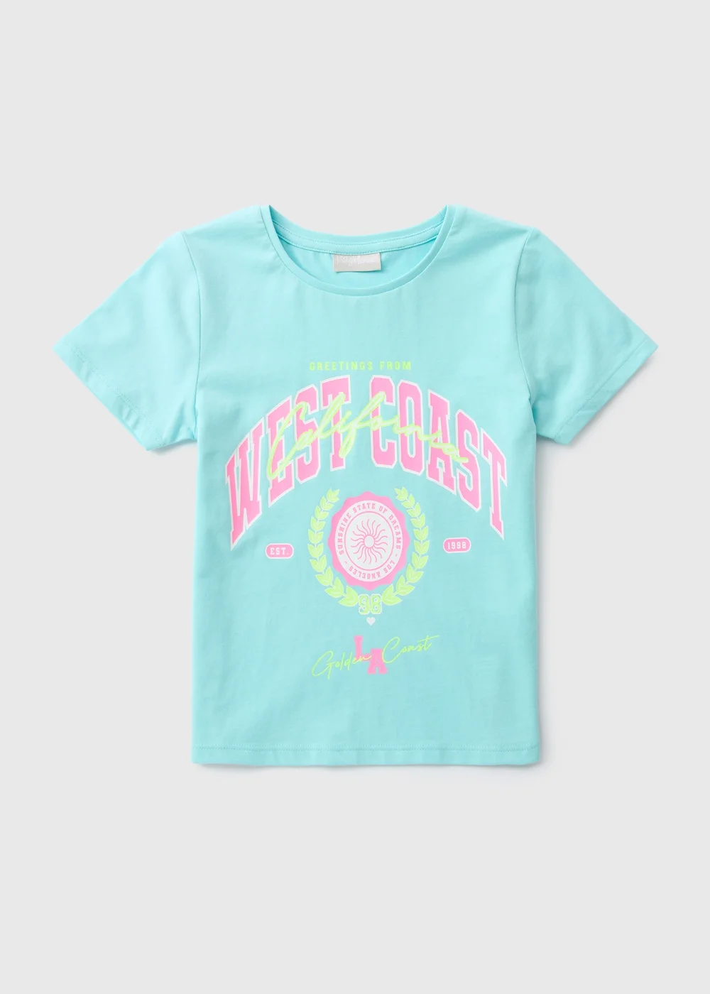 Girls Blue West Coast T-Shirt (7-13yrs) - Age 7 Years Image 1
