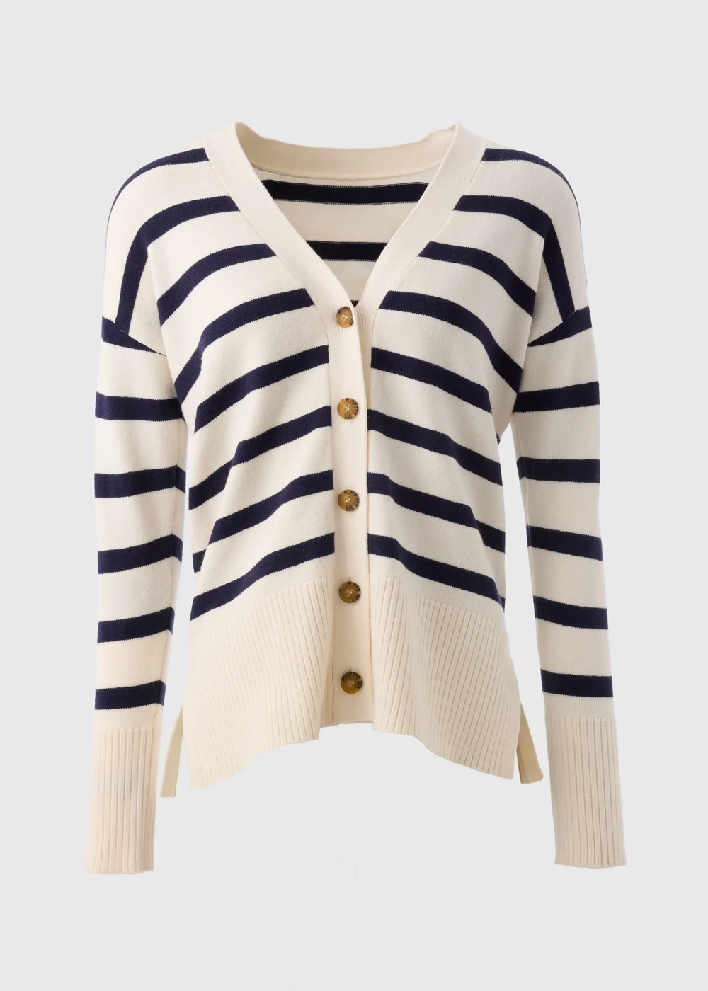 Navy Stripe Knitted Cardigan - XS Image 4