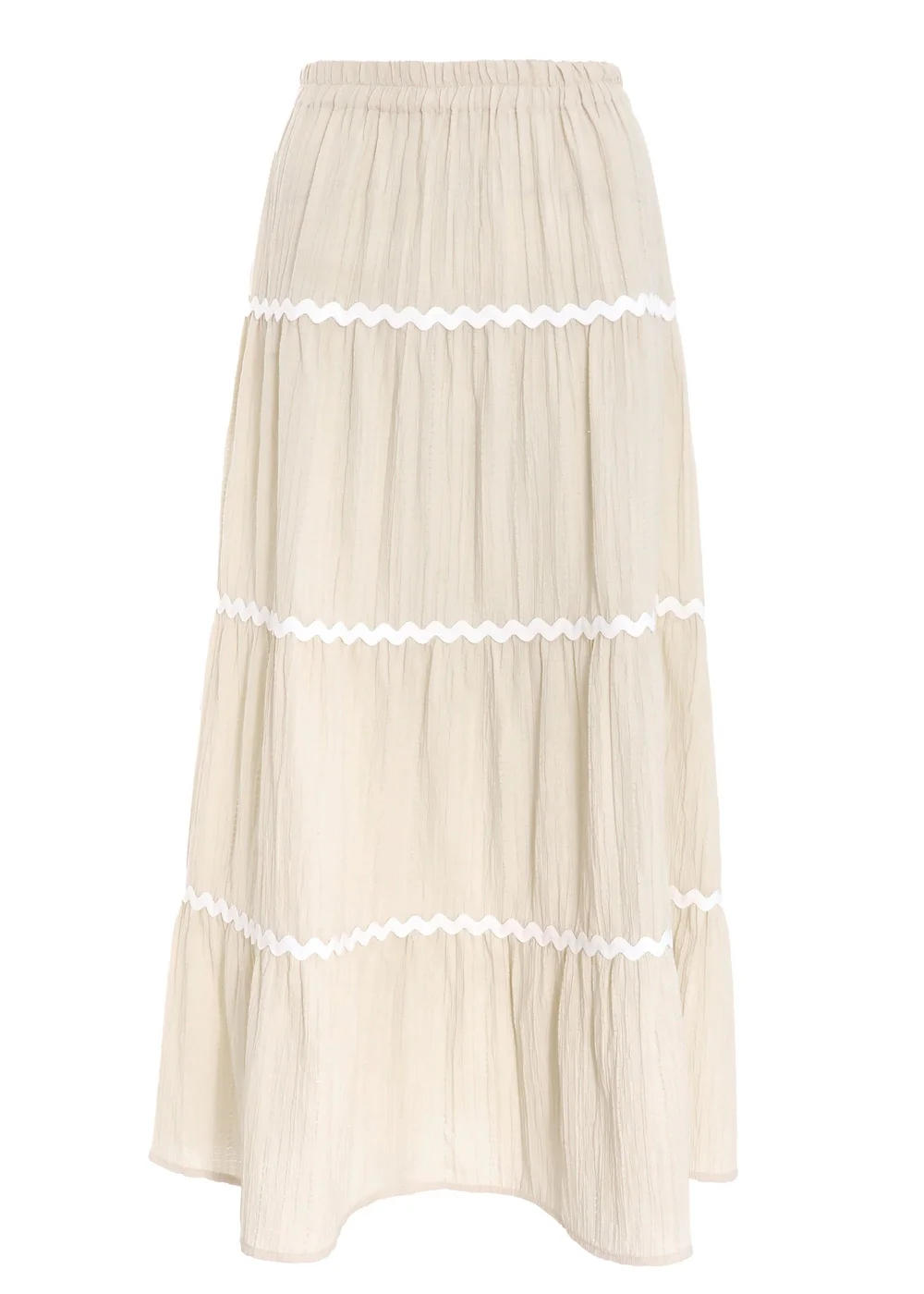 Quiz Stone Wavy Trim Maxi Skirt - Size 6 Image 4