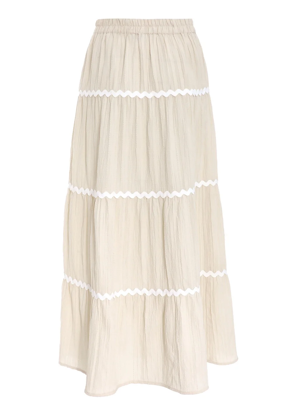 Quiz Stone Wavy Trim Maxi Skirt - Size 6 Image 5