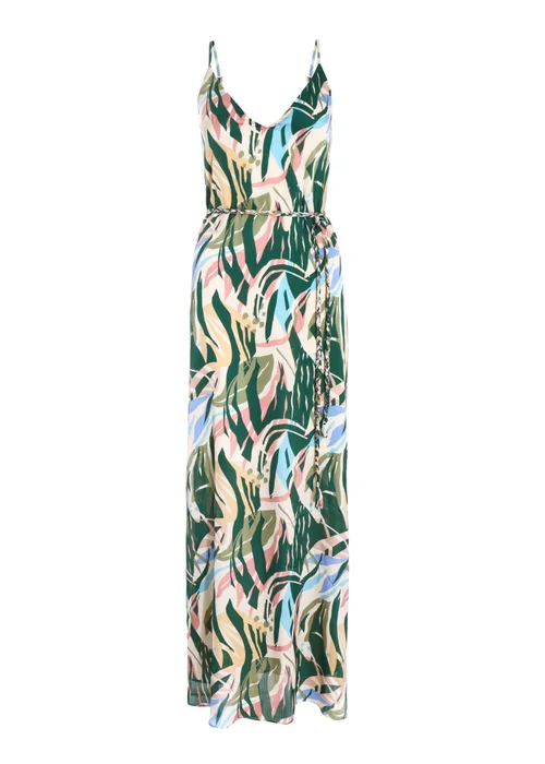 Quiz Green Tropical Print Maxi Dress - 8 Image 4