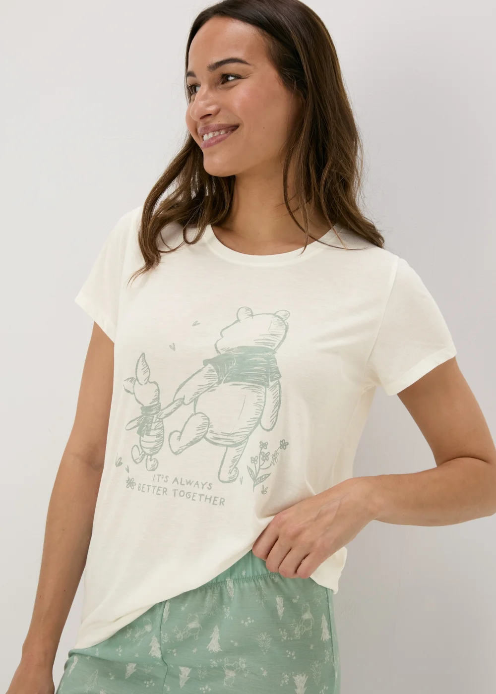 Winnie The Pooh Cream Top & Bottom Pyjama Set - Extra small Image 1