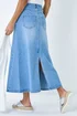 Roman Light Blue Cotton Blend Denim A line Maxi Skirt - Size 16 Image 4