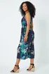 Roman Navy Petite Floral Print Cropped Culotte Jumpsuit - Size 16 Image 3