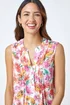 Roman Pink Sleeveless V-Neck Floral Print Vest - Size 14 Image 4