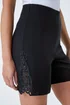 Roman Black Lace Trim Stretch Elastic Waist Shorts - 10 Image 3