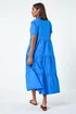 Roman Blue Plain Cotton Tiered Maxi Dress - 14 Image 3