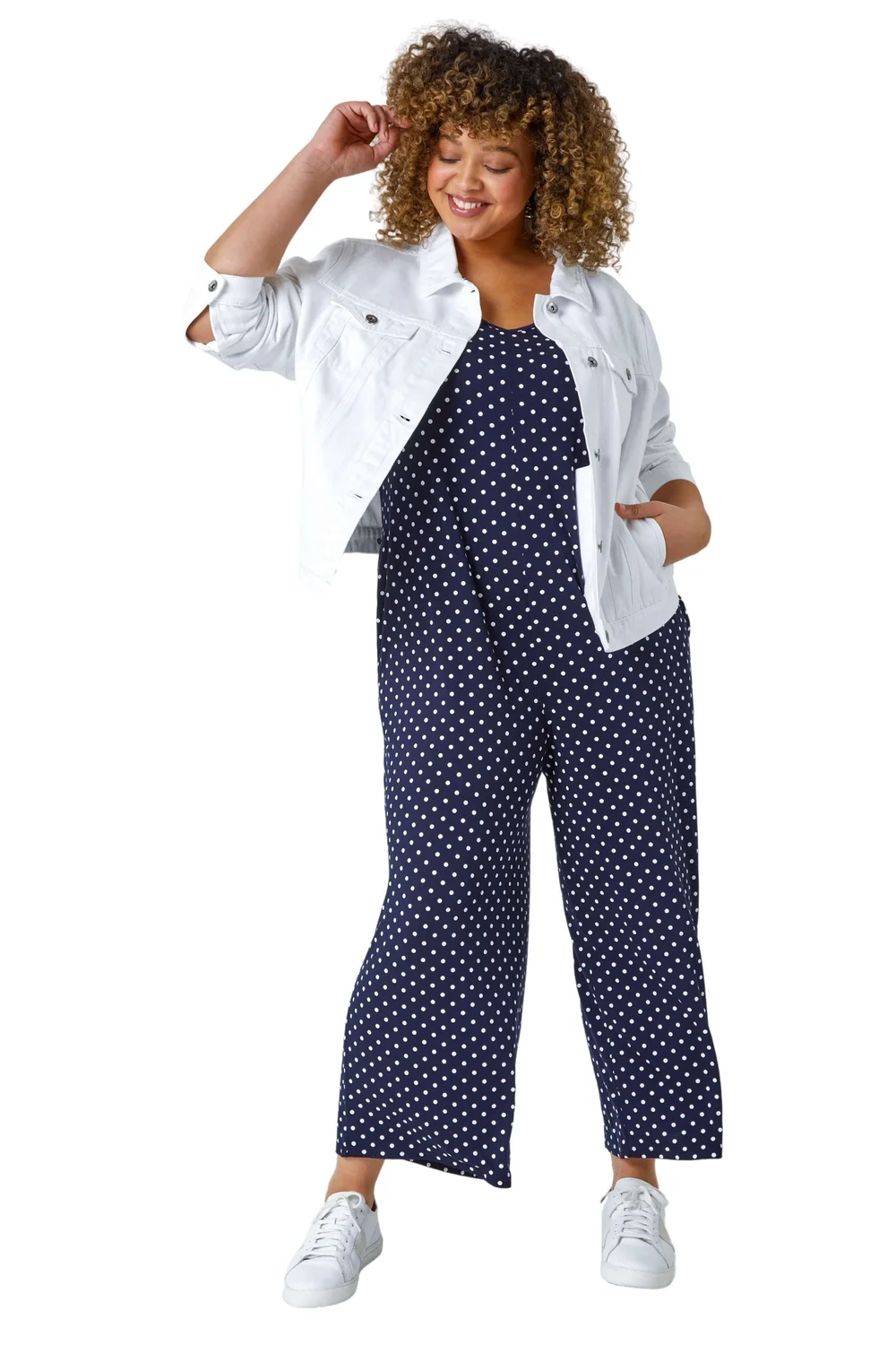 Roman White Curve Mid Wash Denim Jacket - 30-32 Image 1