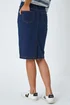 Roman Indigo Cotton Denim Stretch A line Skirt - Size 14 Image 4