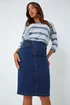 Roman Indigo Cotton Denim Stretch A line Skirt - Size 14 Image 2