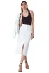 Roman White Cotton Blend Denim Stretch Midi Skirt - Size 12 Image 2