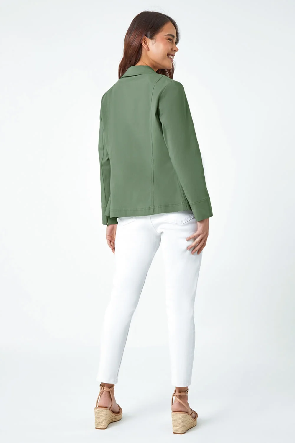 Roman Petite Khaki Premium Stretch Blazer - 16 Image 3