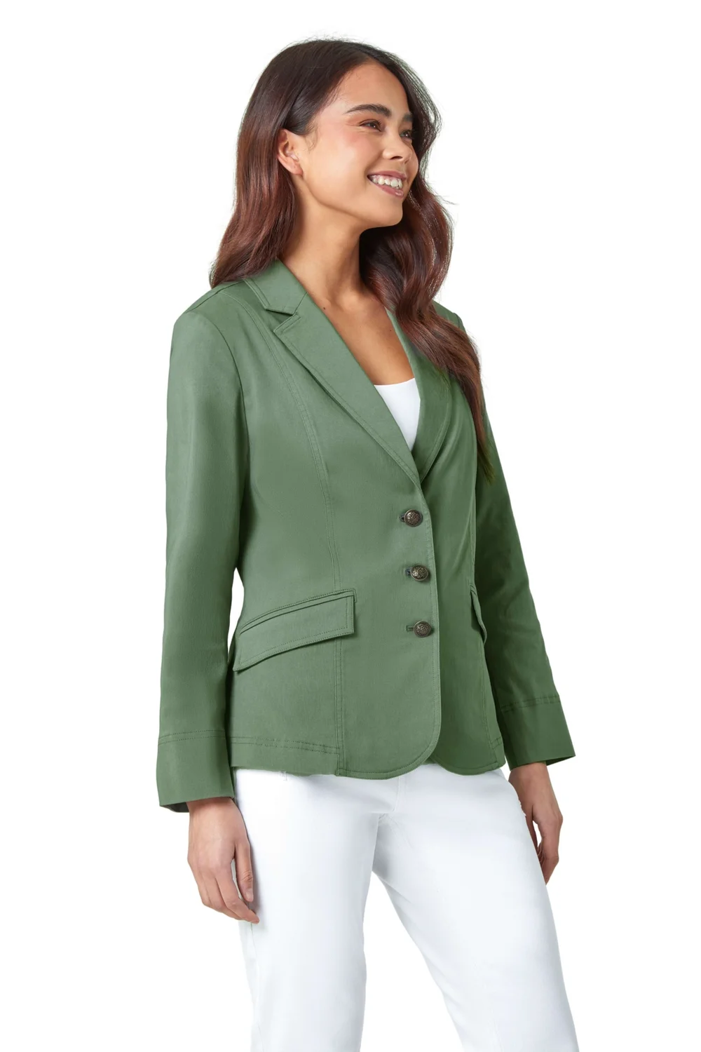 Roman Petite Khaki Premium Stretch Blazer - 16 Image 1