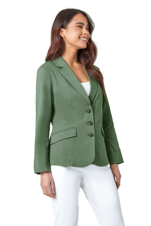 Roman Petite Khaki Premium Stretch Blazer - 16 Image 1