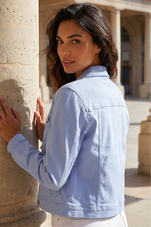 Roman Light Blue Stretch Pocket Detail Jacket - 14 Image 3