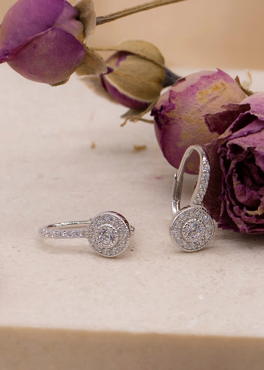 Golden Moments Sterling Silver CZ Lever Back Earrings - One Size Image 2