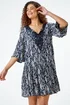 Roman Black Aztec Print Lace Detail Smock Dress - 16 Image 2