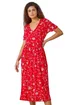 Roman Red Floral Print Stretch Wrap Midi Dress - 22 Image 1