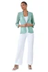 Roman Sage 3/4 Sleeve Floral Lace Blazer Jacket - 24 Image 1