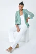 Roman Sage 3/4 Sleeve Floral Lace Blazer Jacket - 24 Image 3