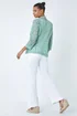 Roman Sage 3/4 Sleeve Floral Lace Blazer Jacket - 24 Image 4