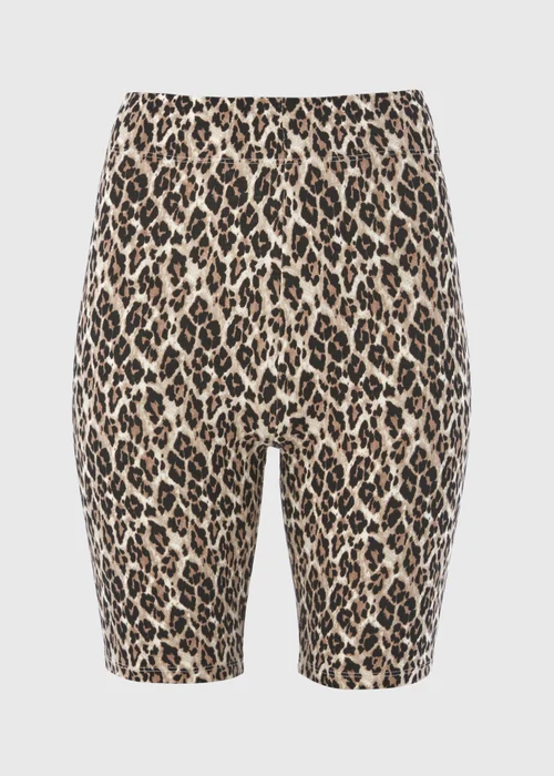 Brown Leopard Print Cycling Shorts - 8 Image 5