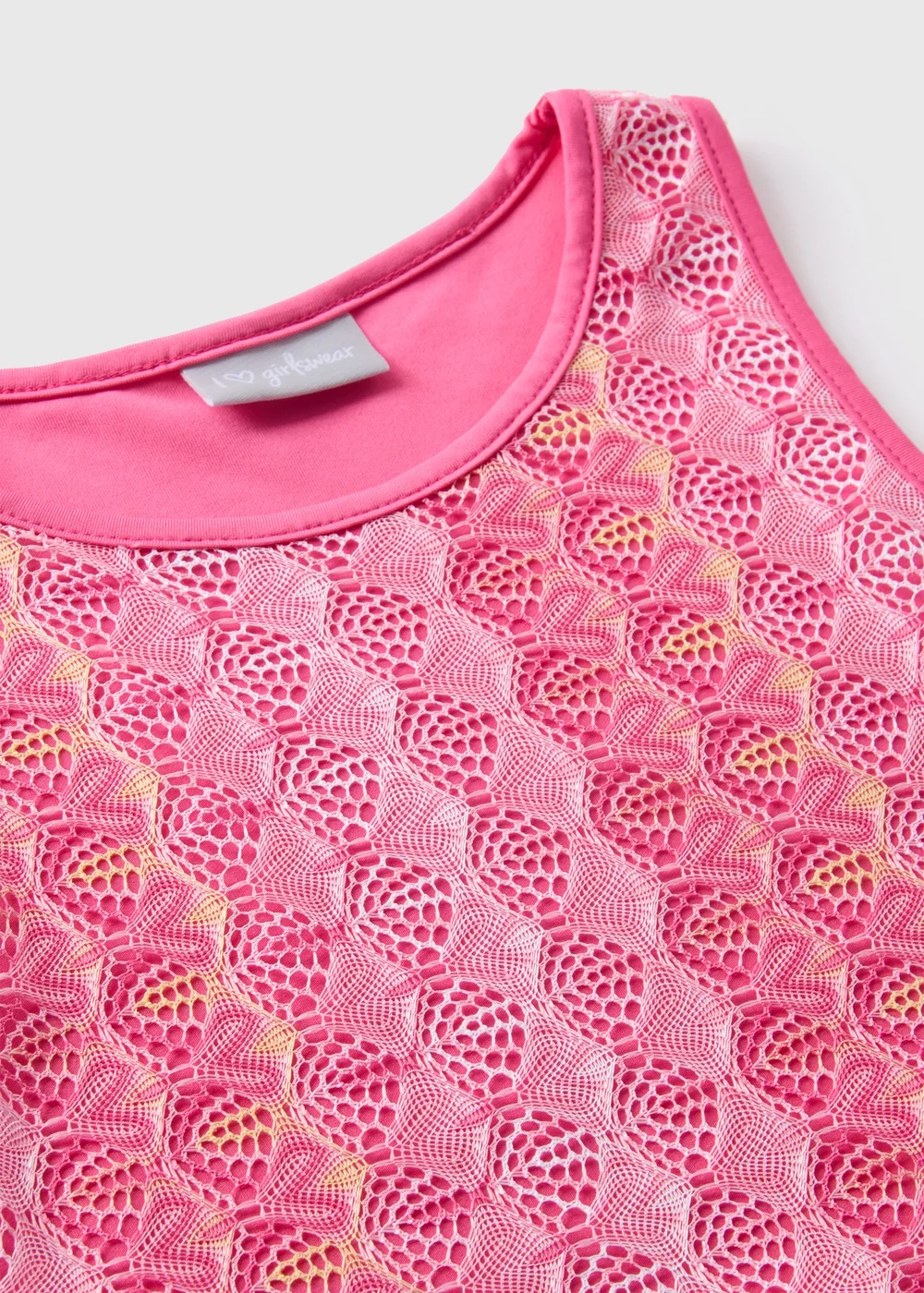Girls Pink Lace Vest Top (7-15yrs) - Age 7 Years Image 2
