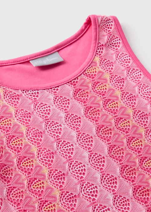 Girls Pink Lace Vest Top (7-15yrs) - Age 7 Years Image 2