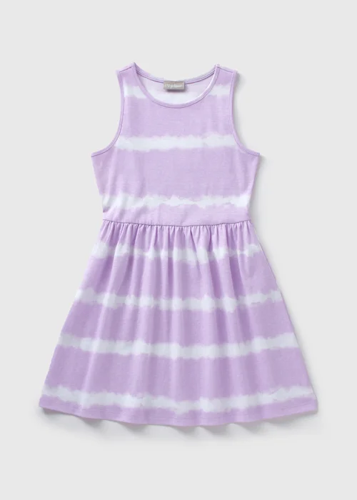 Girls Purple Tie Dye Dress (7-13yrs) - 7 Yrs Image 1