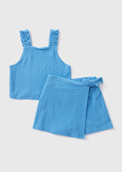 Girls Blue Top & Skort Set (7-13yrs) - Age 7 Years Image 1