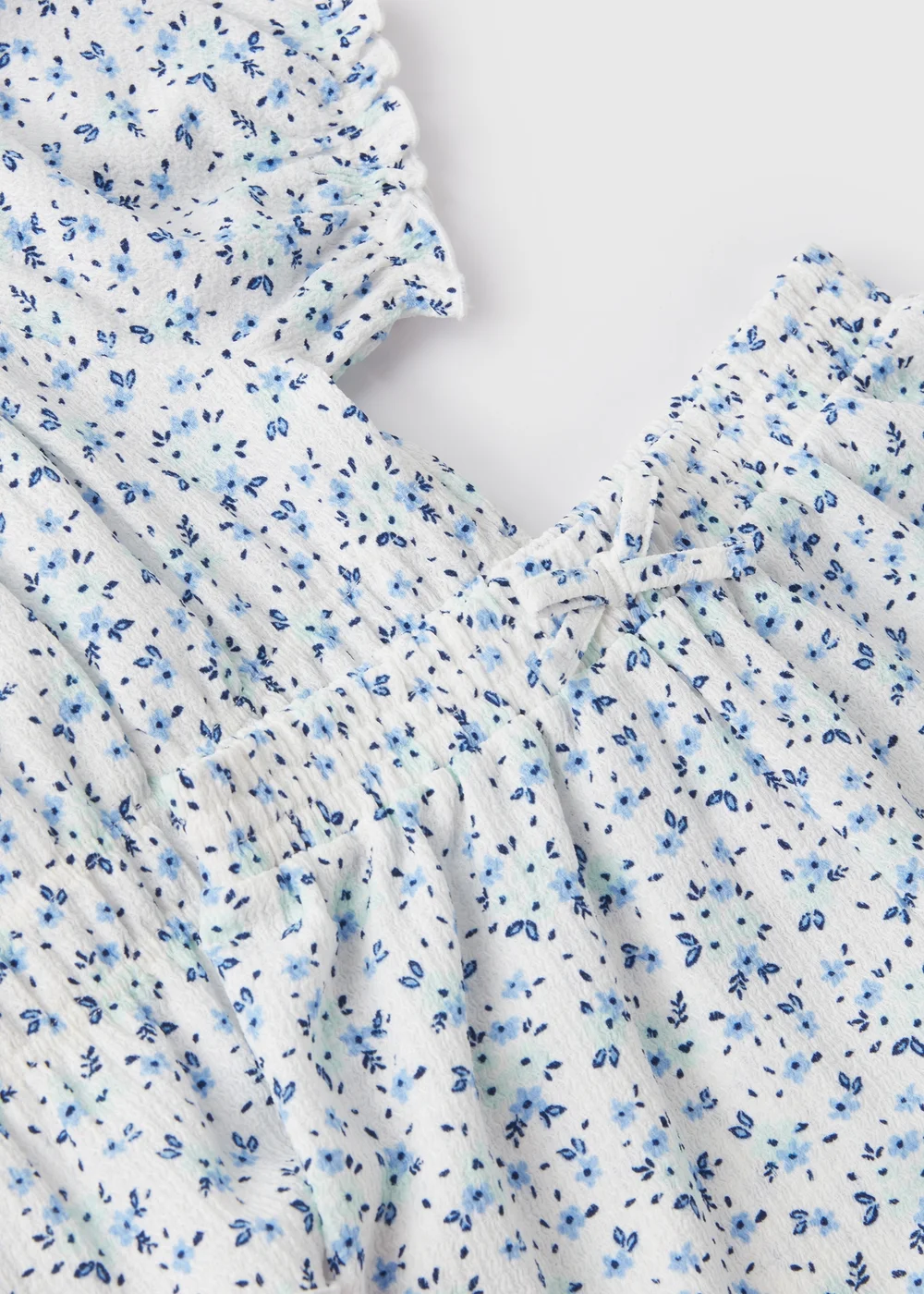 Girls White Floral Top & Short Set (7-13yrs) - Age 7 Years Image 2