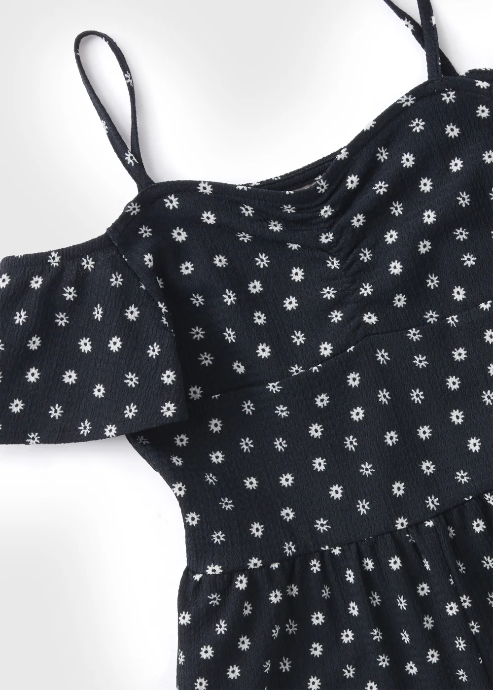 Girls Black Floral Playsuit (7-13yrs) - 7 Yrs Image 2