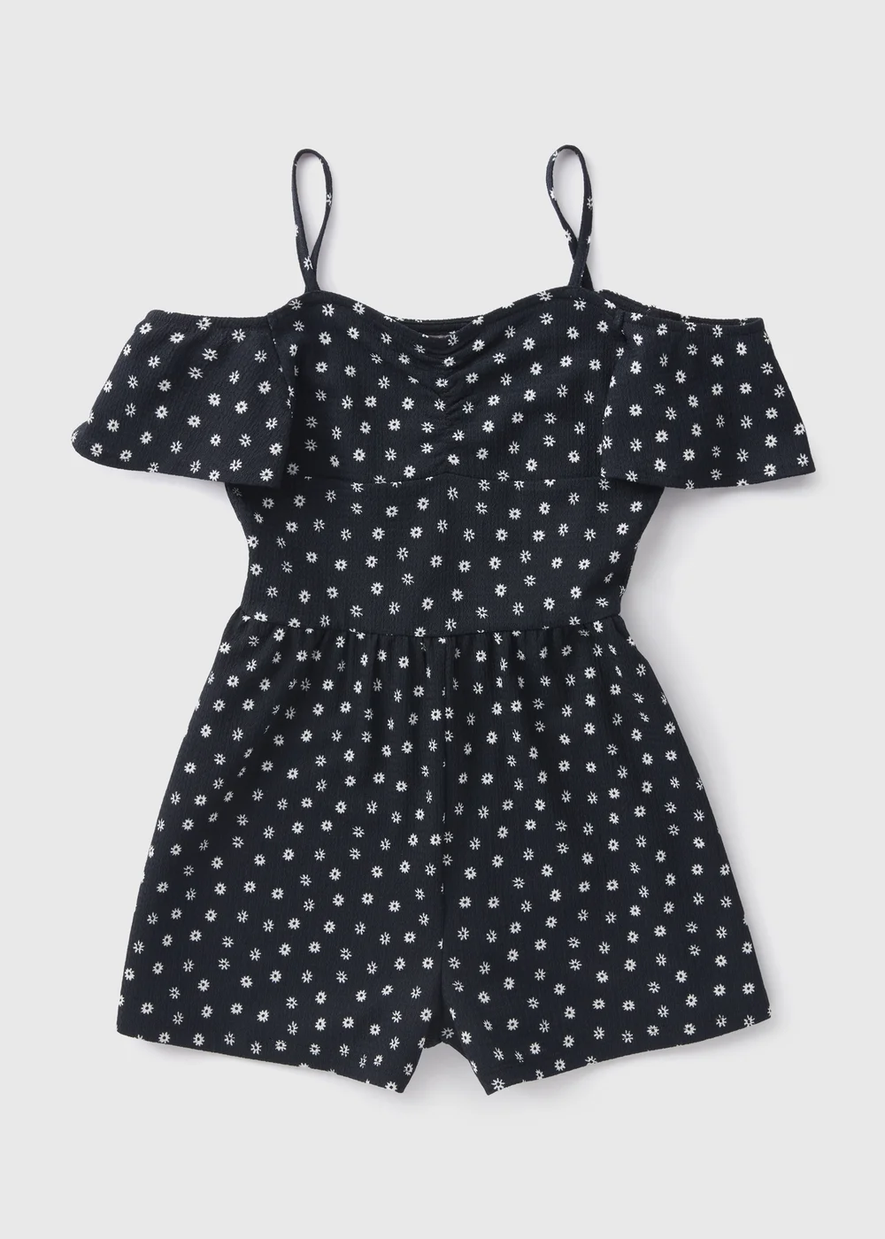 Girls Black Floral Playsuit (7-13yrs) - 7 Yrs Image 1