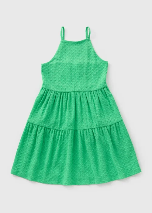 Girls Green Crinkle Dress (7-13yrs) - 7 Yrs Image 1