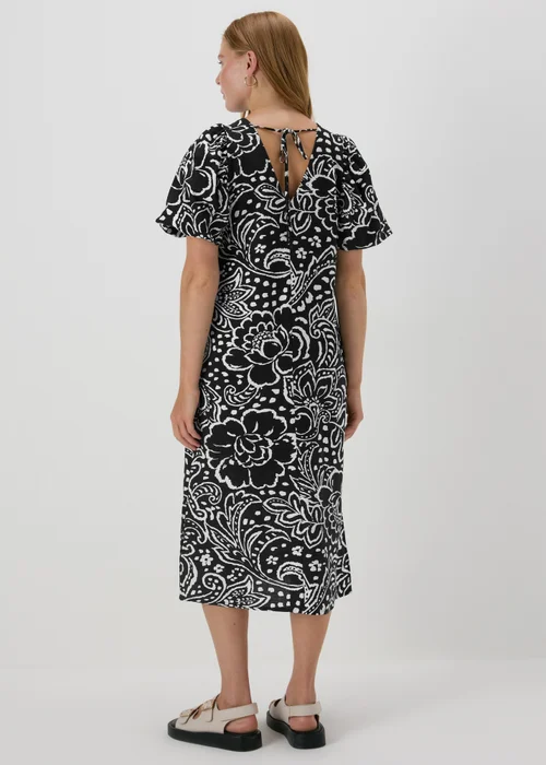 Et Vous Black Floral Puff Sleeve Midi Dress - 8 Image 2