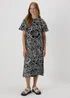 Et Vous Black Floral Puff Sleeve Midi Dress - 8 Image 1